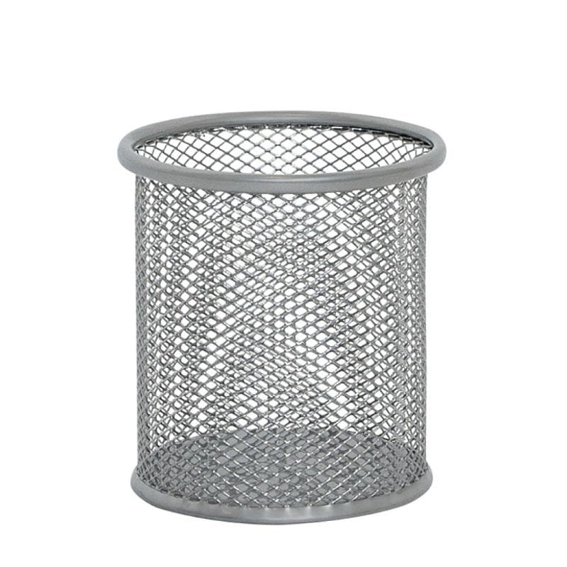 Q-CONNECT Pojemnik na długopisy Office Set metalowy srebrny 1 szt.