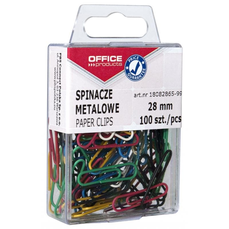 OFFICE PRODUCTS Spinacze kolorowe w pudełku 100 szt.
