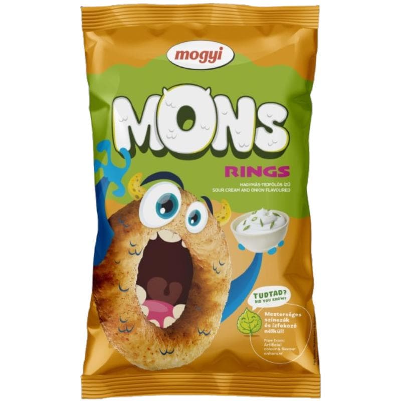 MOGYI MONS RINGS Chrupki o smaku cebulki ze śmietanką 70g