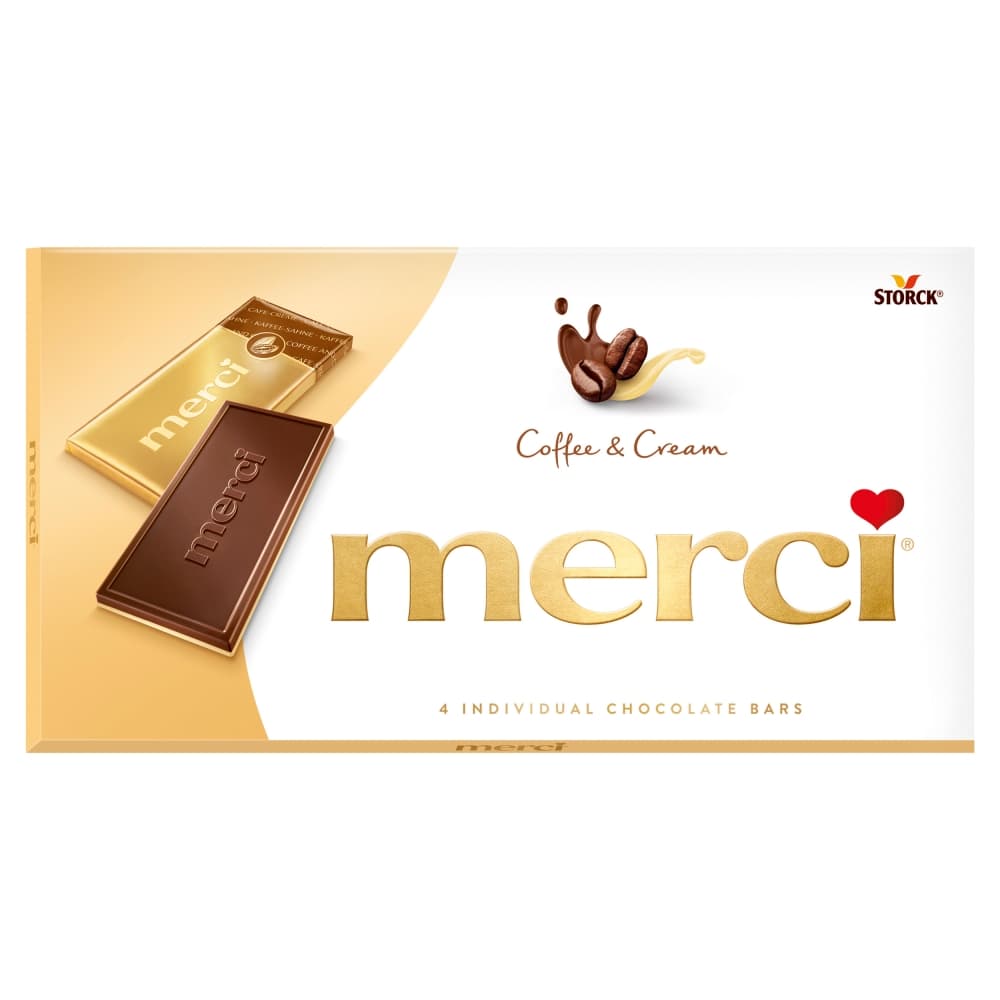 MERCI Czekolada śmietankowa o smaku kawowym i biała czekolada 100 g