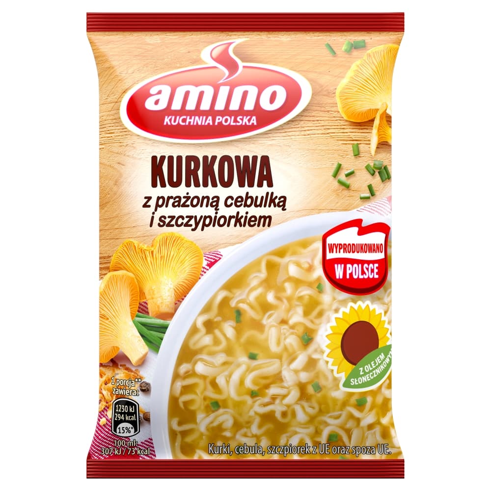 AMINO Zupa błyskawiczna kurkowa z prażoną cebulką i szczypiorkiem 61 g