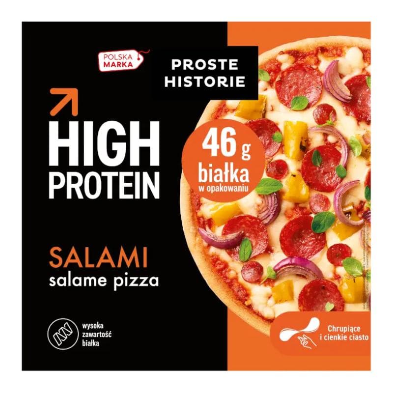 PROSTE HISTORIE Pizza z salami High Protein mrożona 330 g
