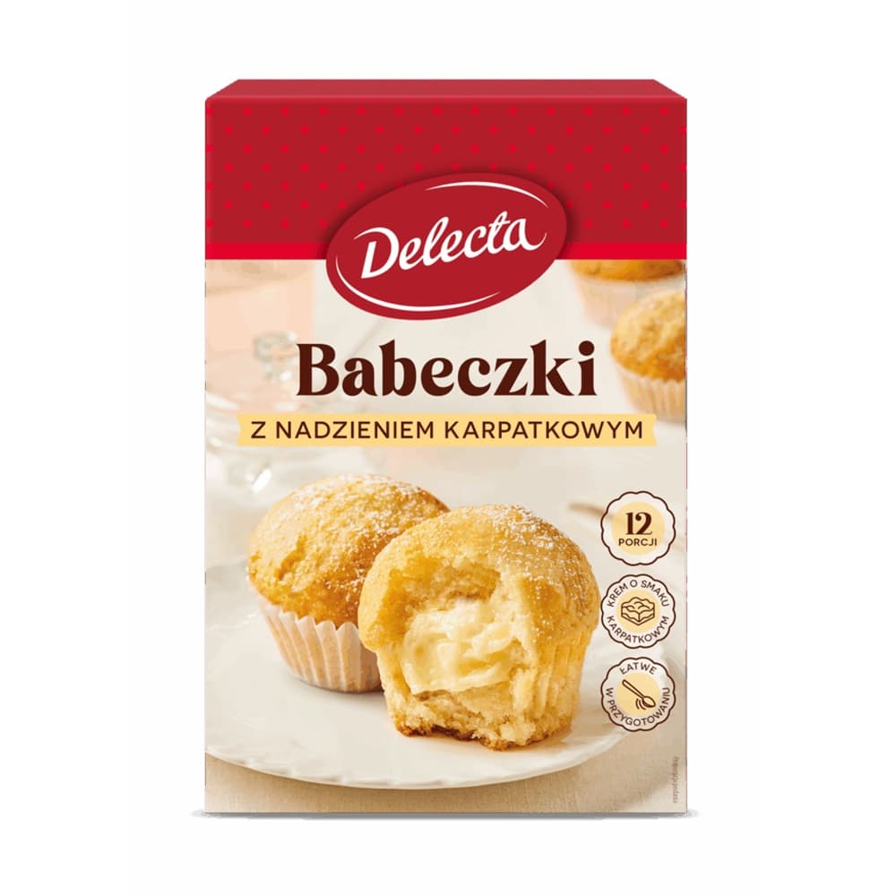 DELECTA Babeczki z nadzieniem o smaku kremu Karpatka 320 g