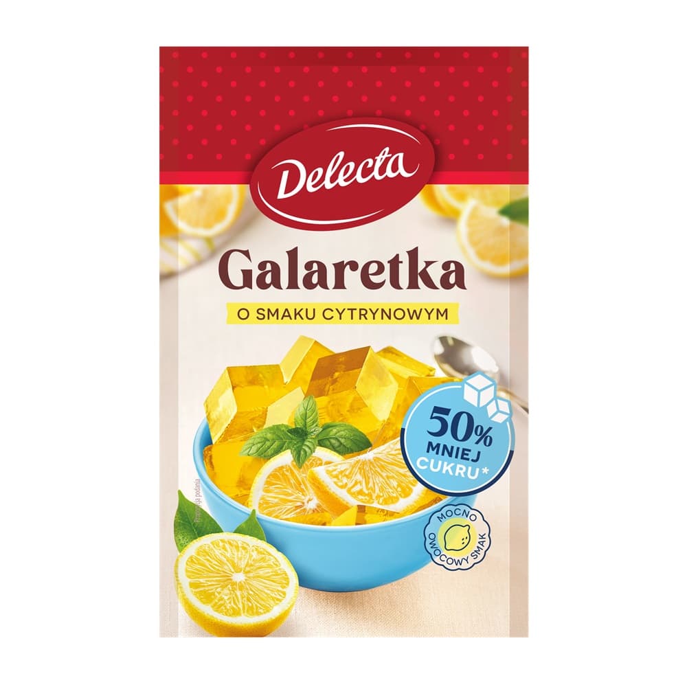 DELECTA Galaretka 50% mniej cukru smak cytrynowy 39 g