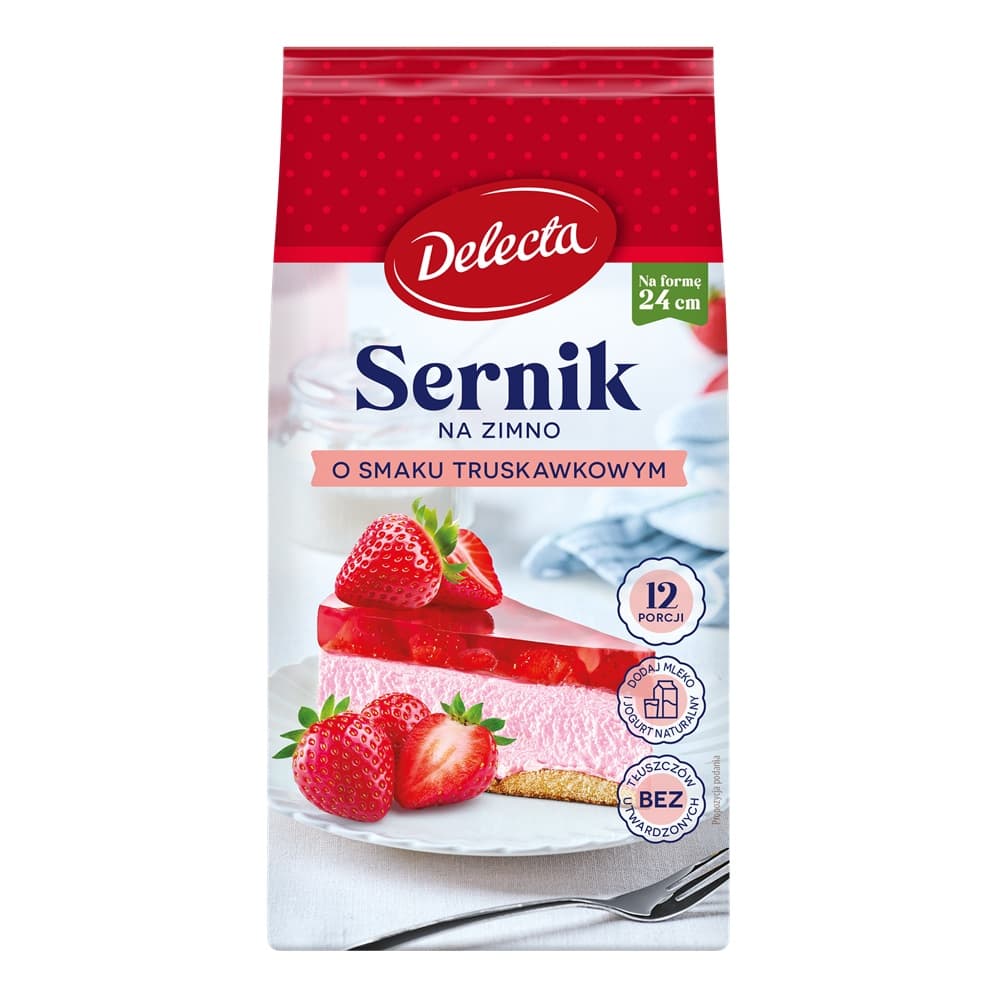 DELECTA Sernik na zimno o smaku truskawkowym 154 g