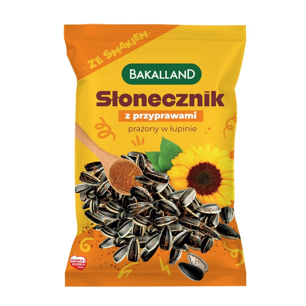 BAKALLAND Słonecznik w łupinie prażony z przyprawami 130 g