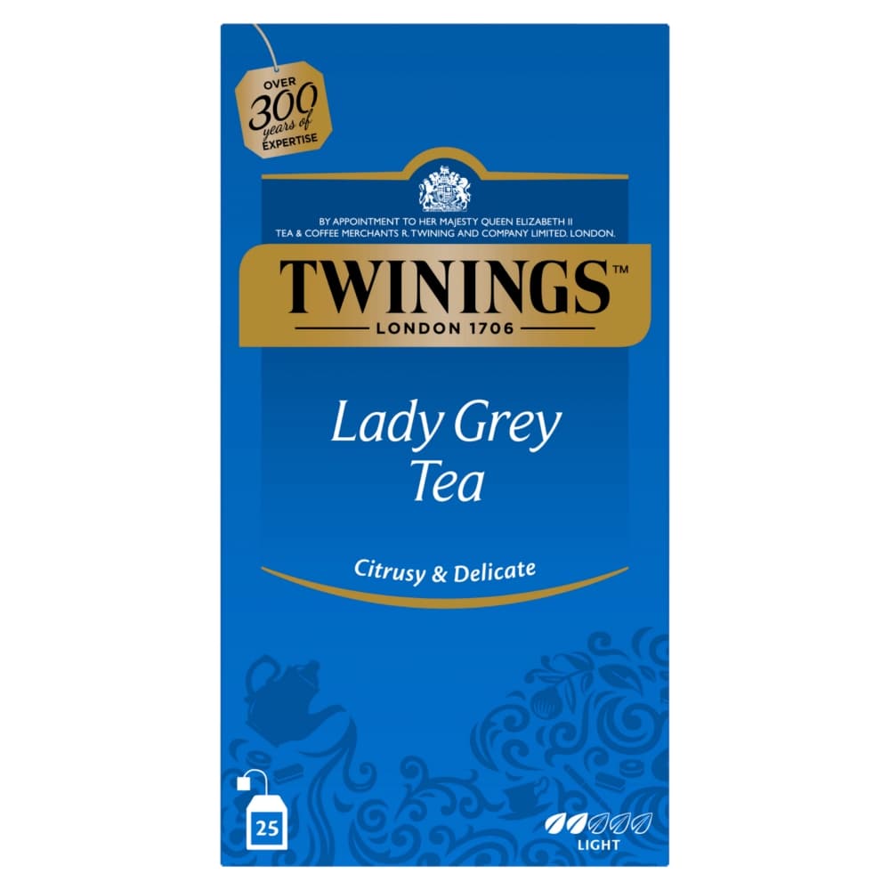 TWININGS Herbata czarna w torebkach z aromatem owoców cytrusowych Lady Grey (25x2 g) 50 g