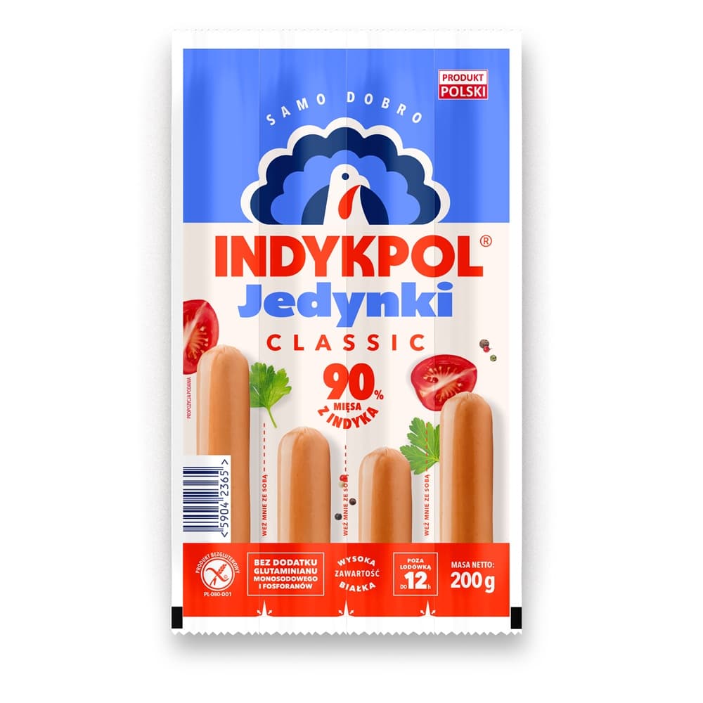 INDYKPOL Parówki Jedynki classic 200 g