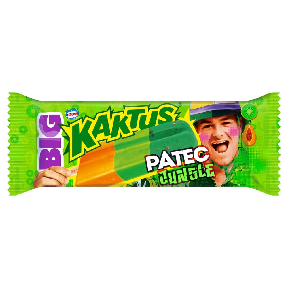 KAKTUS BIG Lody wodne z papają i kiwi Patec Jungle na patyku 75 ml