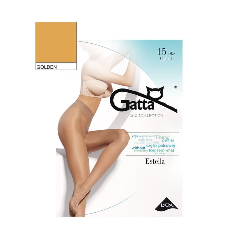 GATTA ESTELLA LYCRA Rajstopy damskie półmat 15 den GOLDEN rozmiar 5-XL 1 szt.