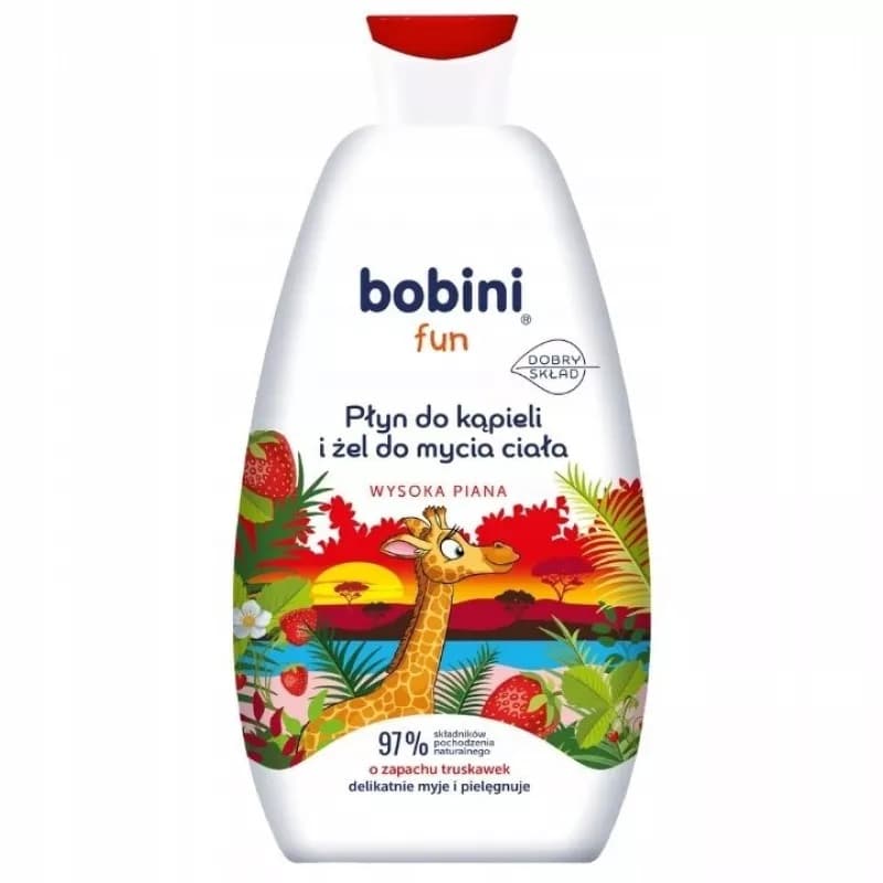 BOBINI FUN Płyn do kąpieli i mycia ciała Truskawka 500 ml