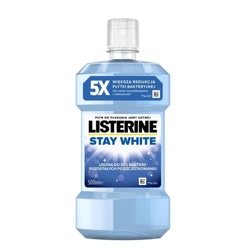 LISTERINE STAY WHITE Płyn do płukania jamy ustnej Łagodny 500 ml