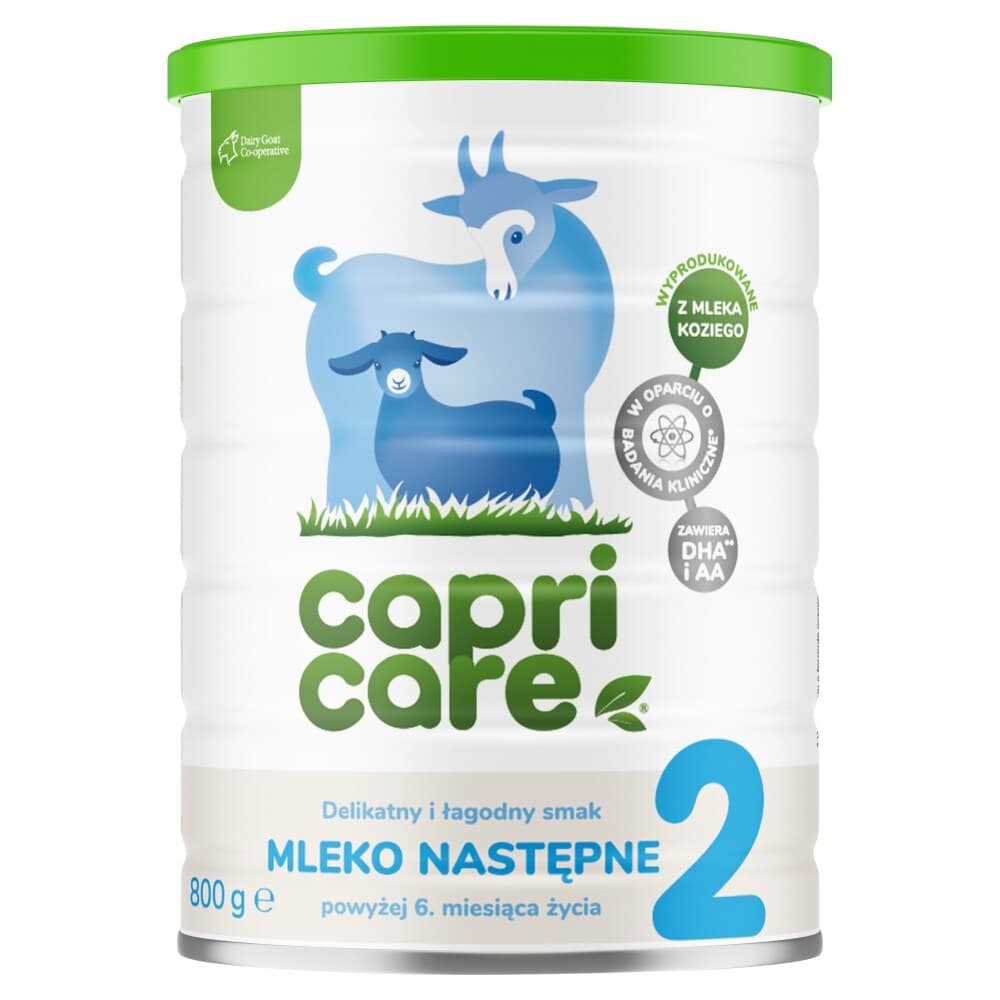 CAPRICARE 2 Mleko następne modyfikowane oparte na mleku kozim powyżej 6. miesiąca życia 800 g