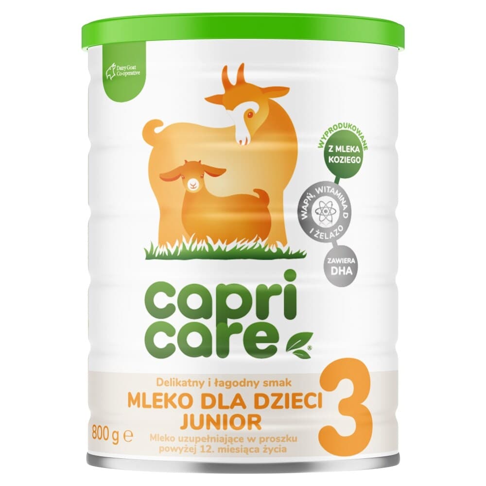 CAPRICARE 3 Mleko następne modyfikowane oparte na mleku kozim Junior powyżej 1 roku życia 800 g