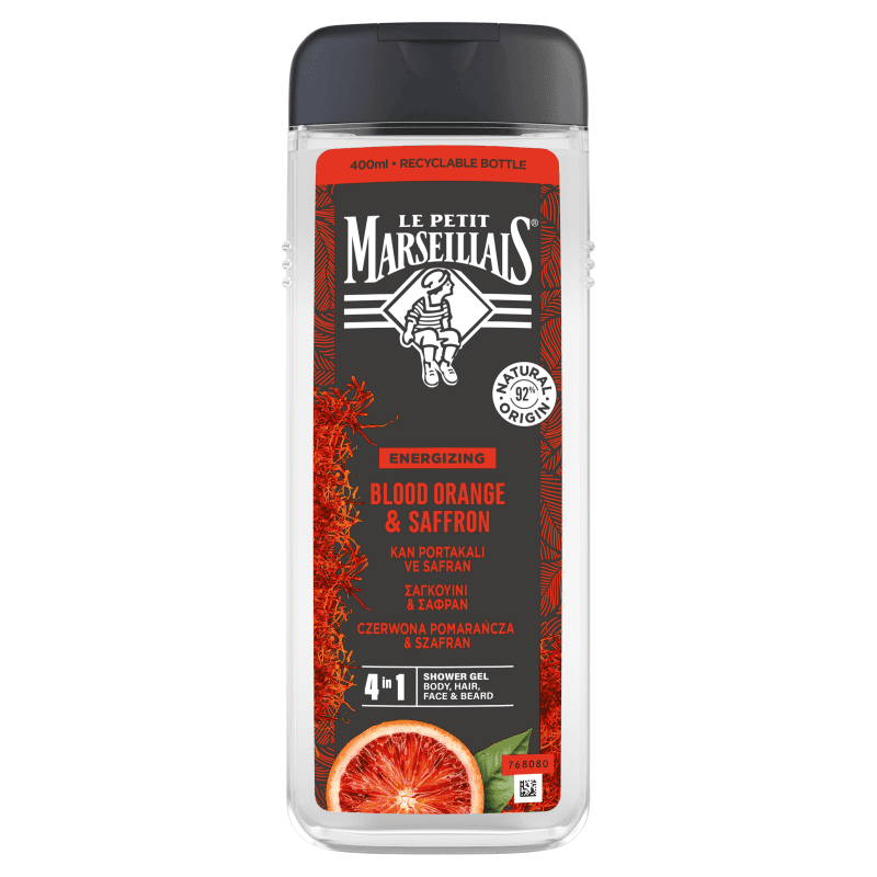 LE PETIT MARSEILLAIS Żel pod prysznic dla mężczyzn czerwona pomarańcza & szafran 400 ml