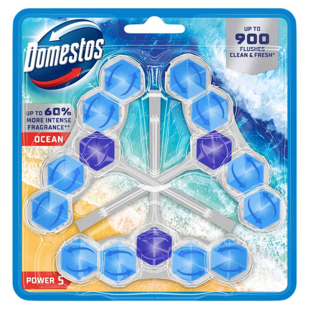 DOMESTOS POWER 5 Kostka toaletowa Ocean 3 x 50 g