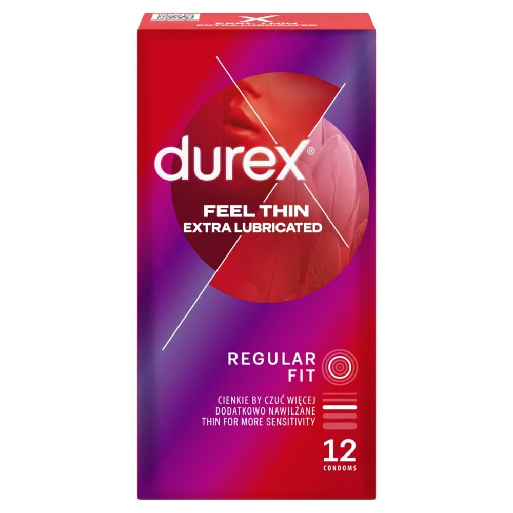 DUREX Prezerwatywy Feel Thin Extra Lubricated 12 szt.