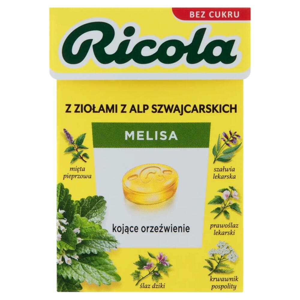 RICOLA Cukierki ziołowe Melisa bez cukru 27,5 g