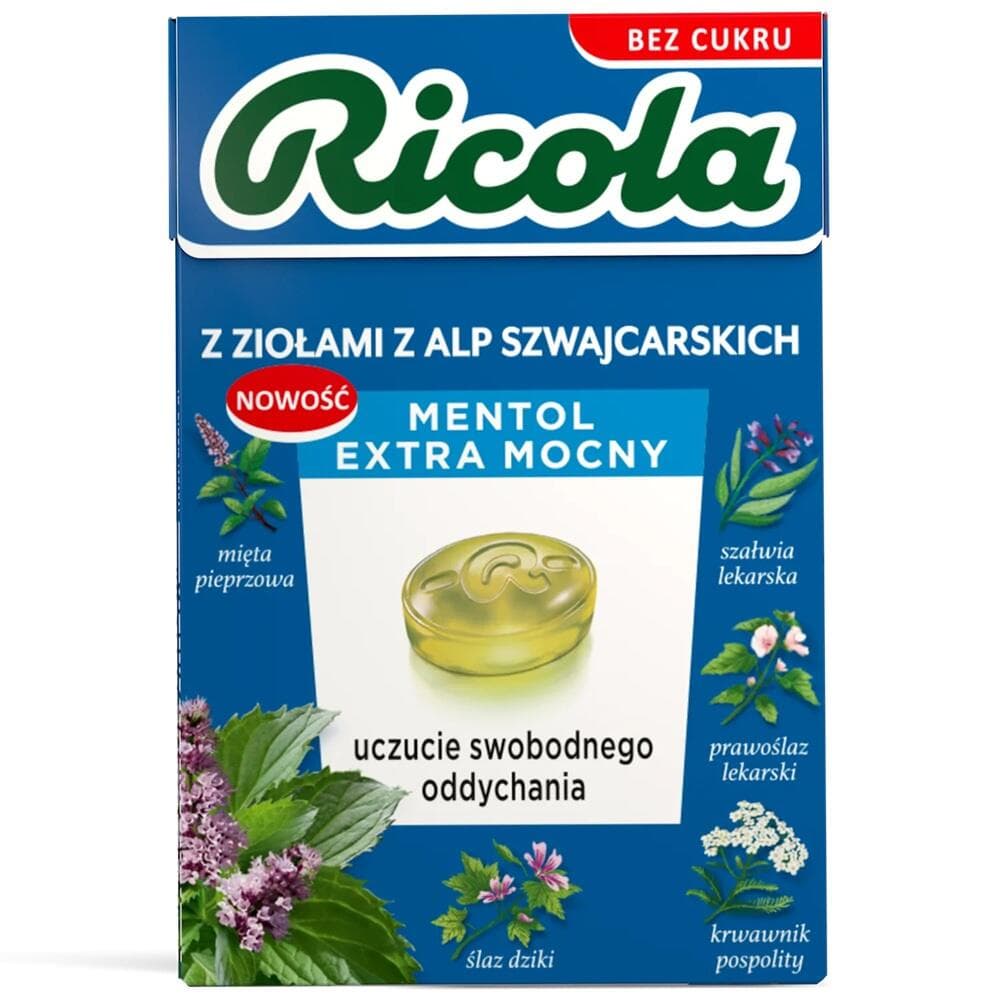 RICOLA Cukierki ziołowe Mentol bez cukru 27,5 g