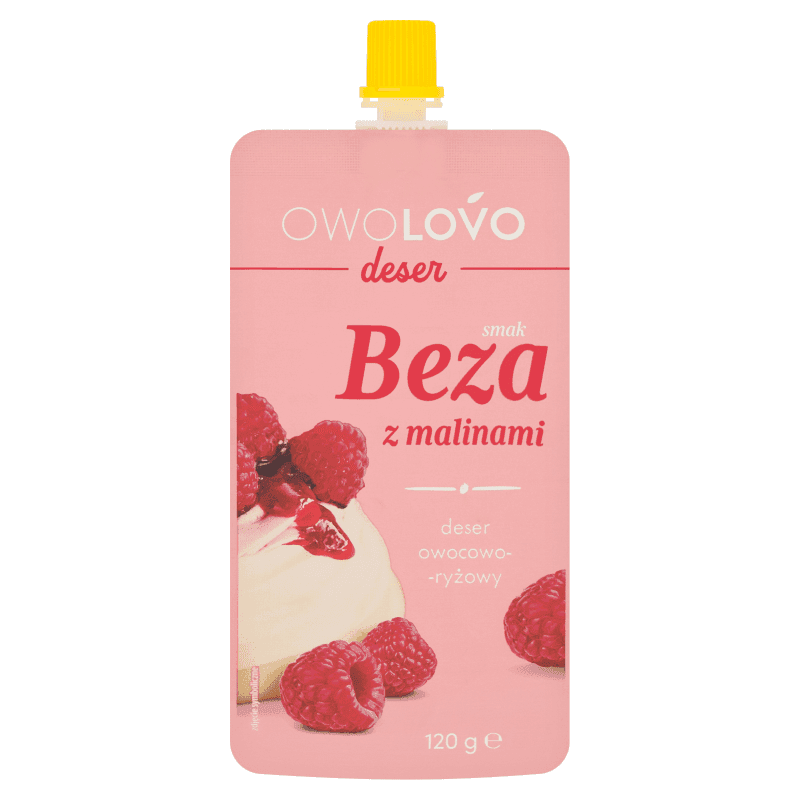 OWOLOVO Deser beza z malinami 120 g