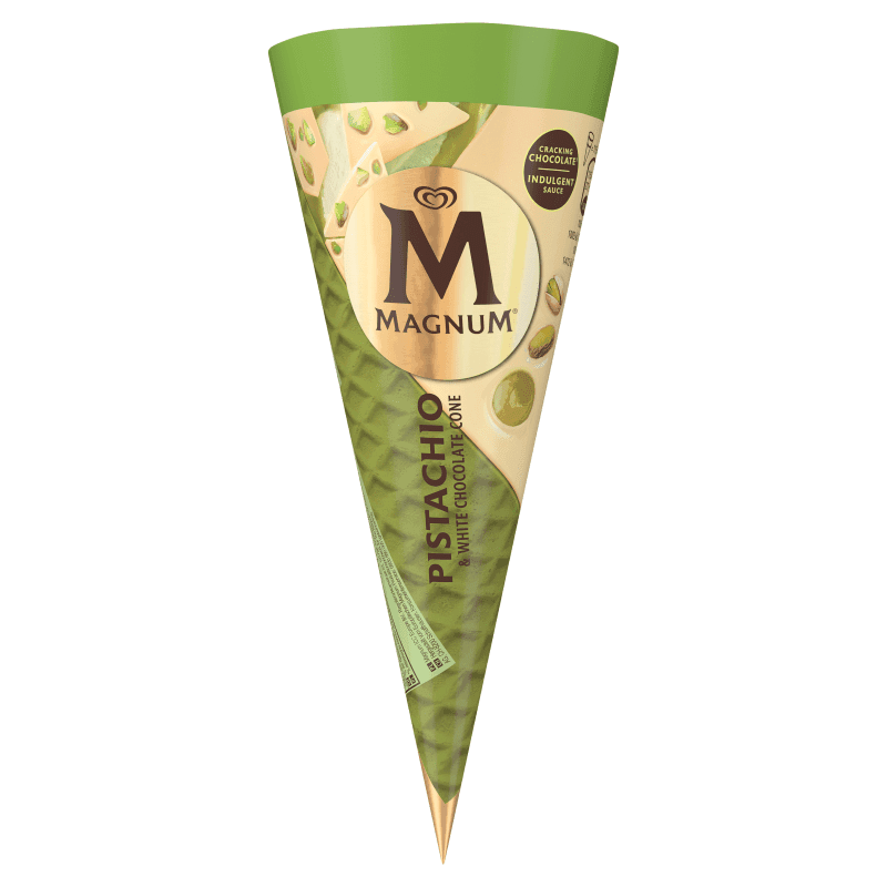 MAGNUM Lody pistacjowe Pistachio & White Chocolate Cone w rożku 115 ml