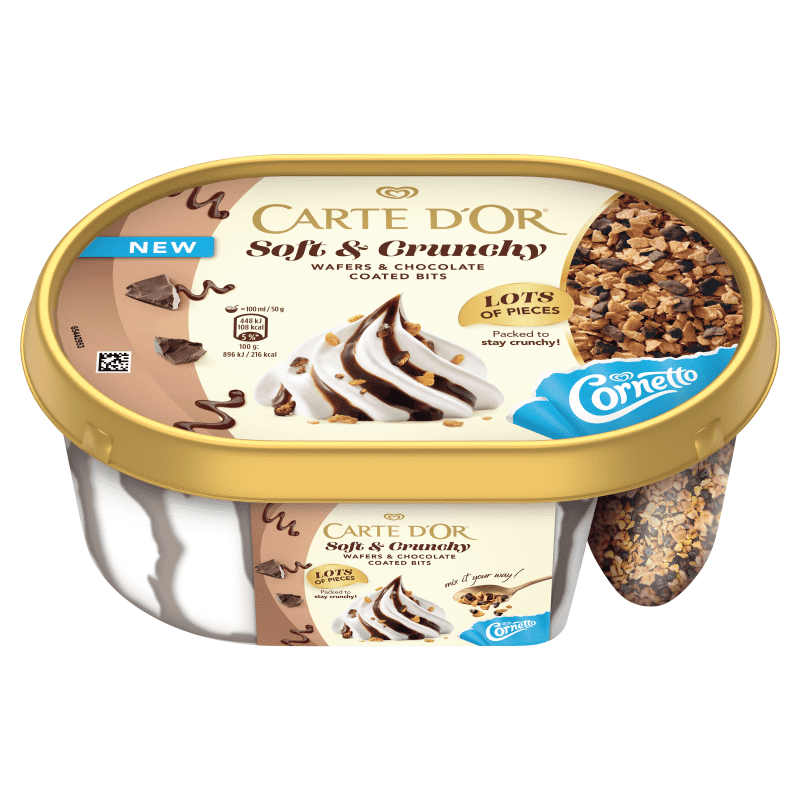 CARTE D'OR SOFT & CRUNCHY Lody waniliowe z posypką Wafers & Chocolate w pudełku 750 ml