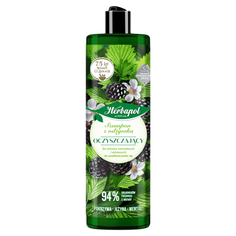 KOSMETYKI HERBAPOL Szampon z odżywką do włosów oczyszczający Jeżyna 400 ml