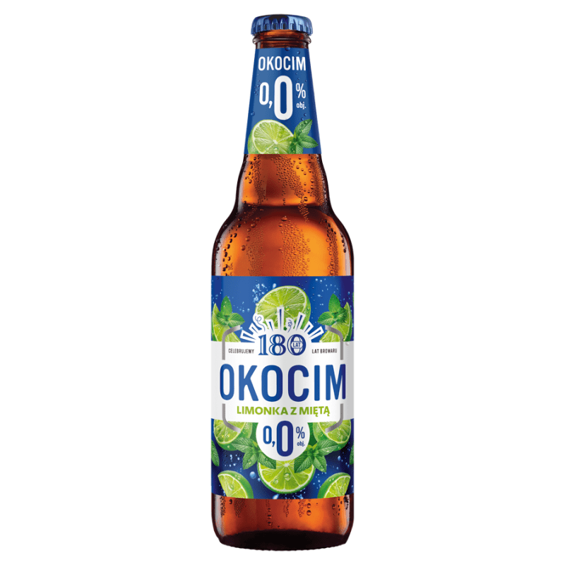 OKOCIM Piwo bezalkoholowe z lemoniadą limonka z miętą butelka 500 ml