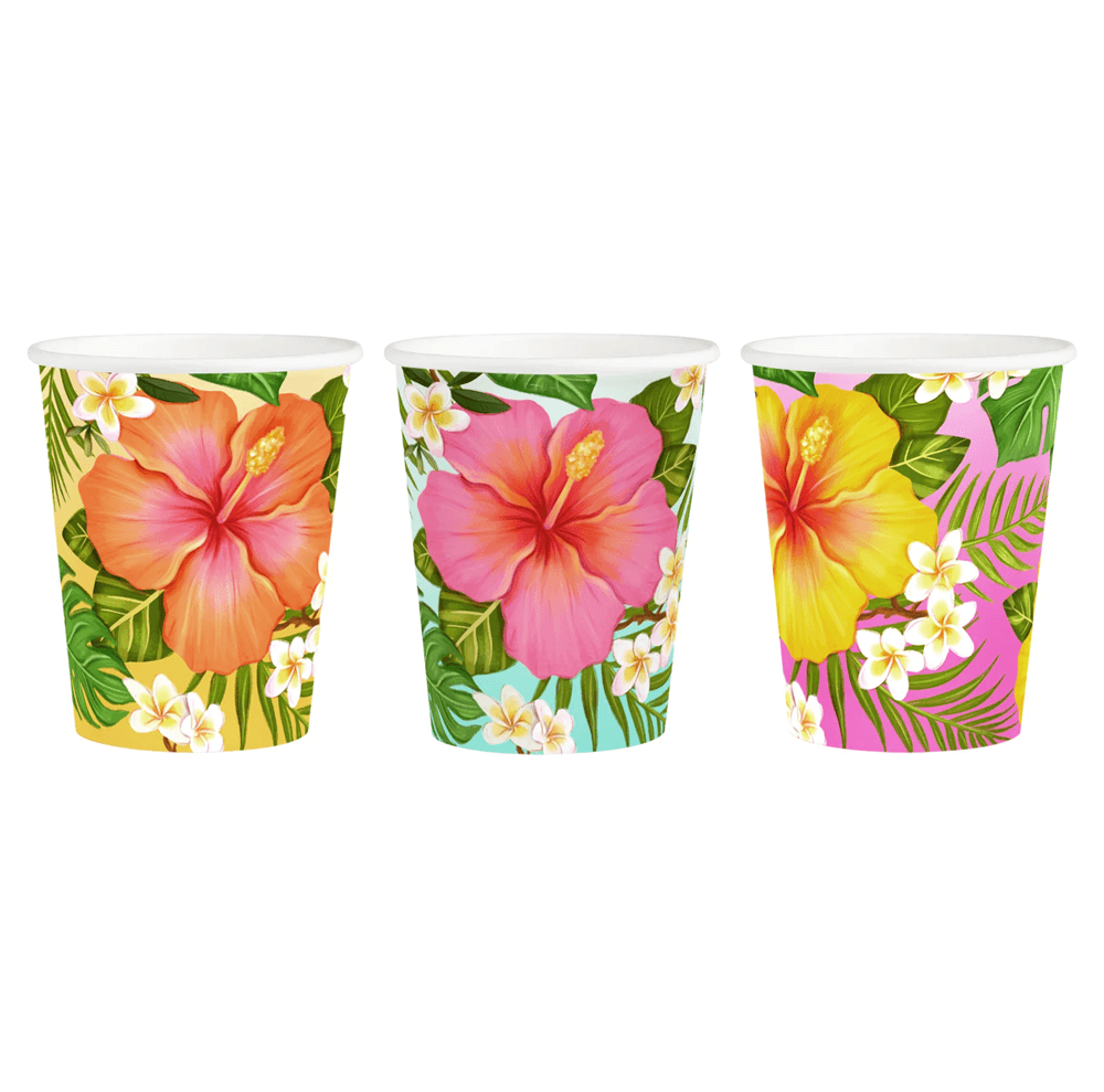PARTYPAL Kubek tropikalne kwiaty Aloha 270 ml 6 szt.