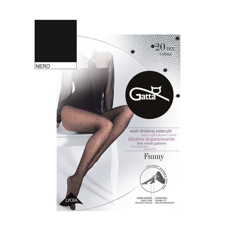 GATTA FUNNY Rajstopy damskie Lycra mat 20 den 05 NERO rozmiar 4-L 1 szt.