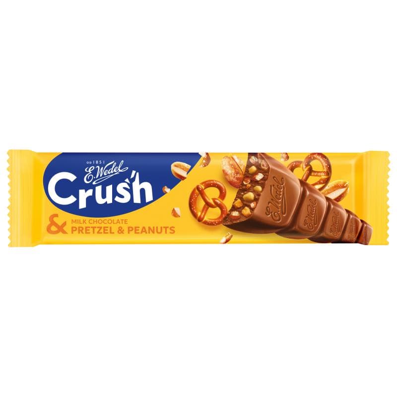 E. WEDEL CRUSH Baton z czekolady mlecznej z solonymi precelkami i karmelizowanymi orzeszkami 25 g