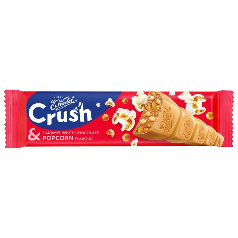 E. WEDEL CRUSH Baton z czekolady białej karmelowej z prażoną soloną kukurydzą i chrupkami 25 g