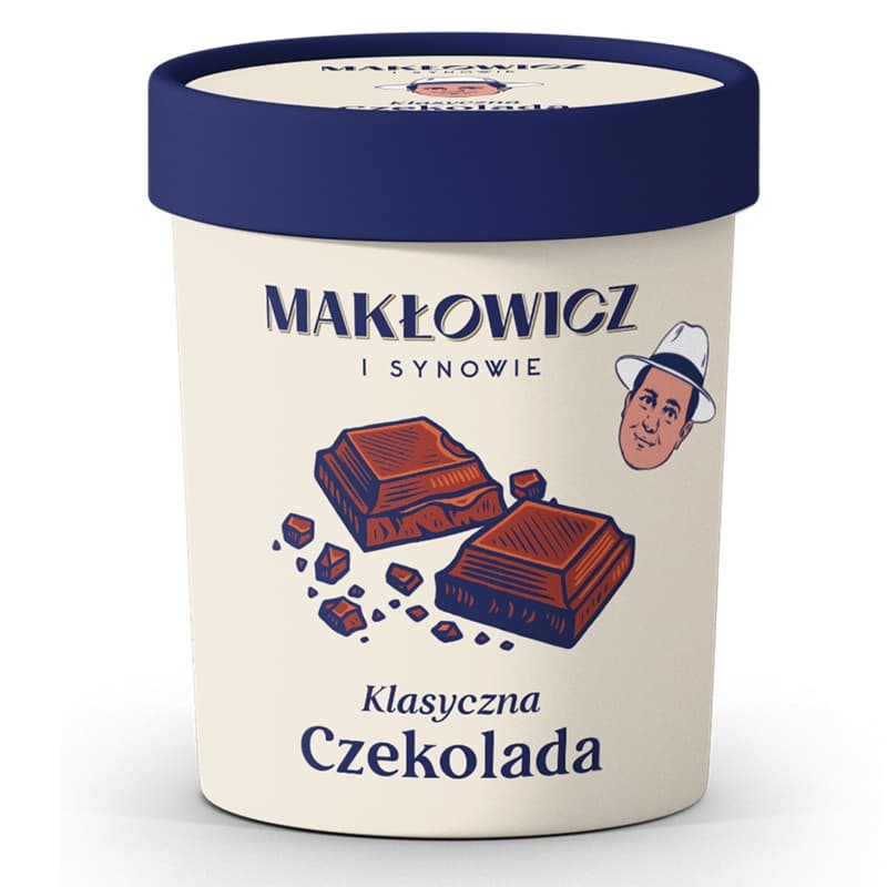 MAKŁOWICZ I SYNOWIE Lody mleczne o smaku czekoladowym w kubku 460 ml