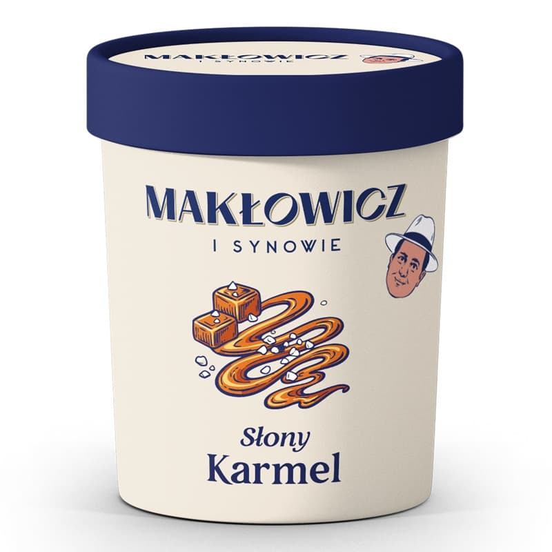 MAKŁOWICZ I SYNOWIE Lody o smaku słonego karmelu w kubku 460 ml