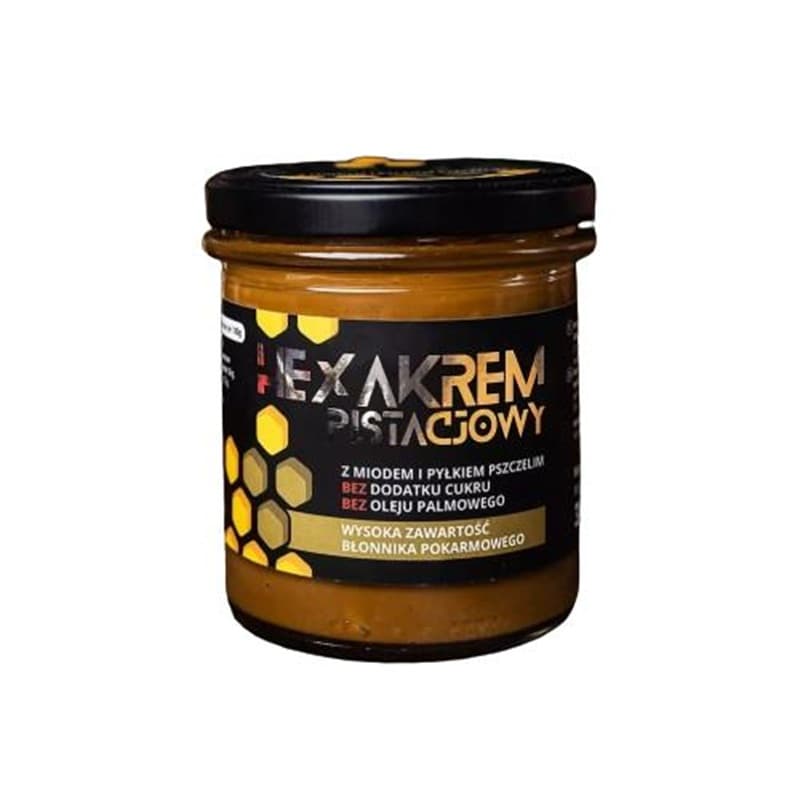 ŁYSOŃ HEXAKREM Krem pistacjowy z miodem i pyłkiem pszczelim 320 g