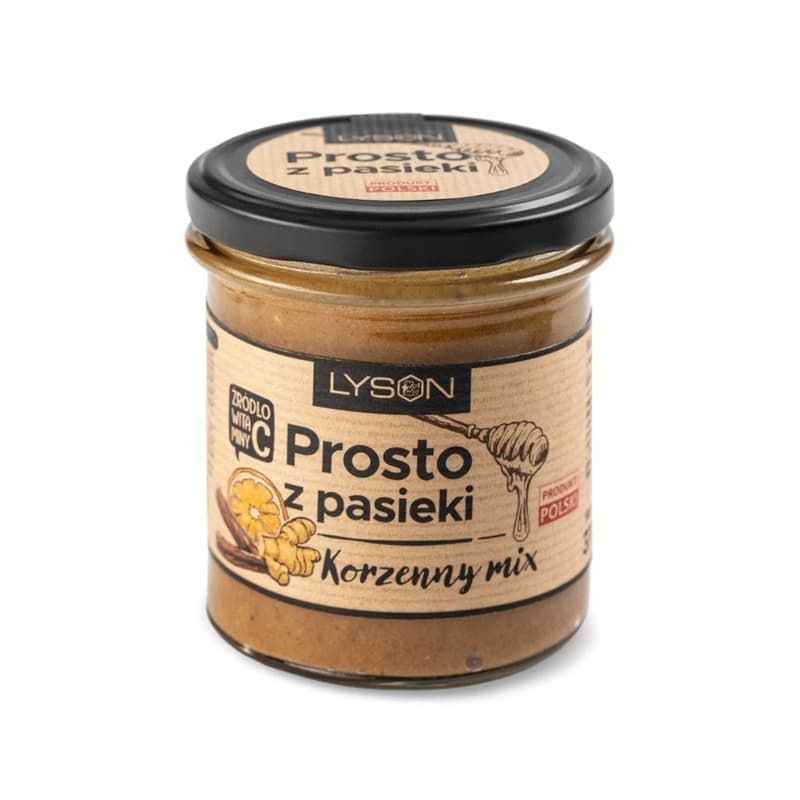 ŁYSOŃ PROSTO Z PASIEKI Miód rzepakowy Korzenny Mix 370 g
