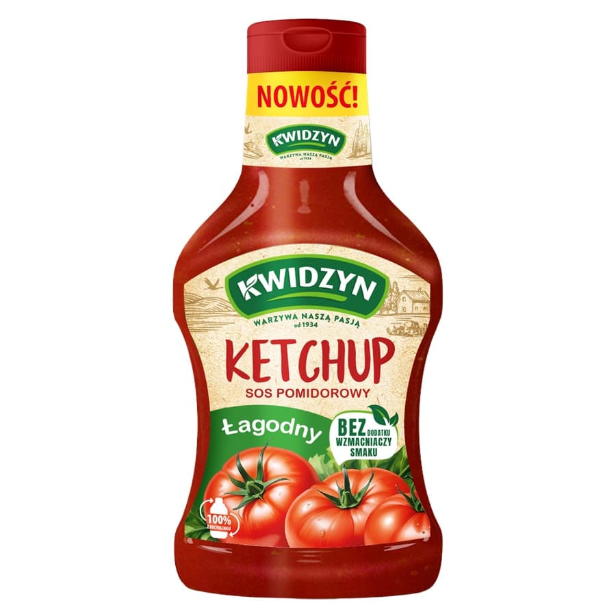 KWIDZYN Ketchup łagodny sos pomidorowy łagodny 500 g