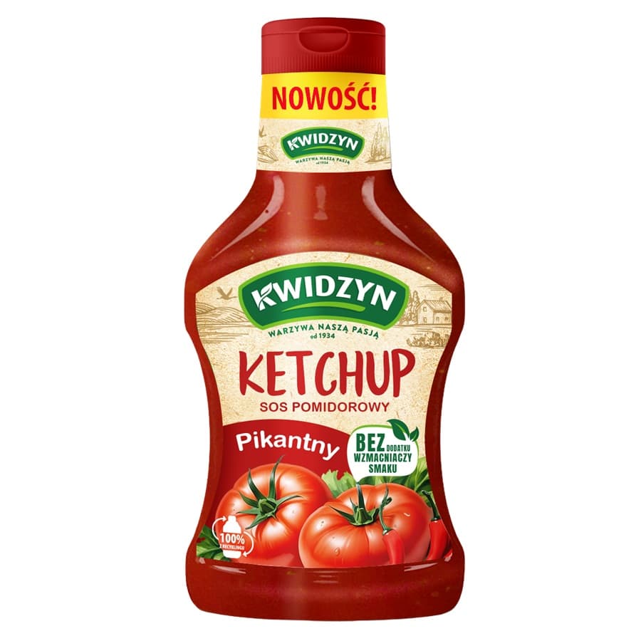 KWIDZYN Ketchup łagodny sos pomidorowy pikantny 500 g