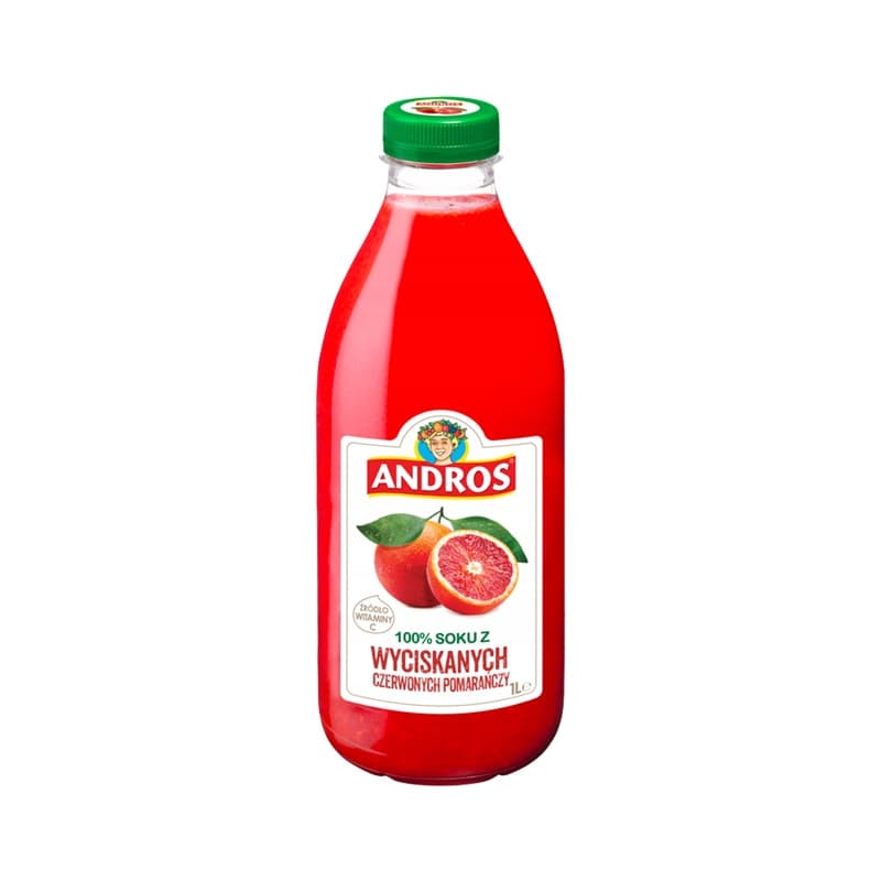 ANDROS Sok z wyciskanych czerwonych pomarańczy 1000 ml