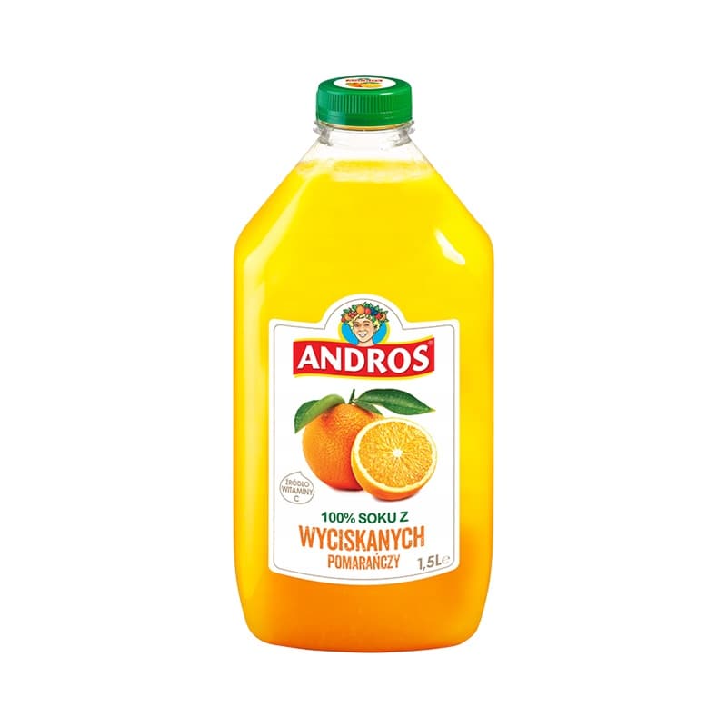ANDROS Sok z wyciskanych pomarańczy 1500 ml