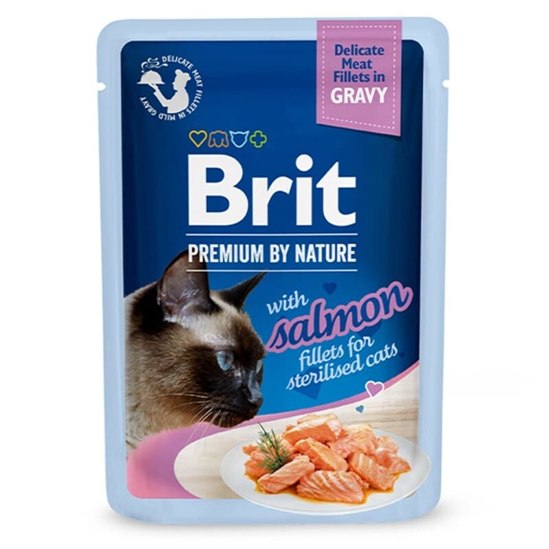 BRIT PREMIUM Karma mokra dla kotów po sterylizacji z łososiem 85 g
