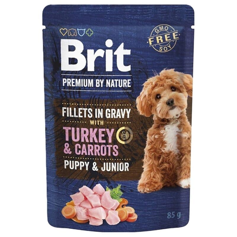 BRIT PREMIUM BY NATURE Karma mokra dla szczeniąt z indykiem i marchewkami 85 g