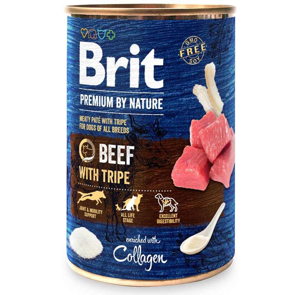 BRIT PREMIUM BY NATURE Karma mokra dla psów z wołowiną i podrobami 400 g