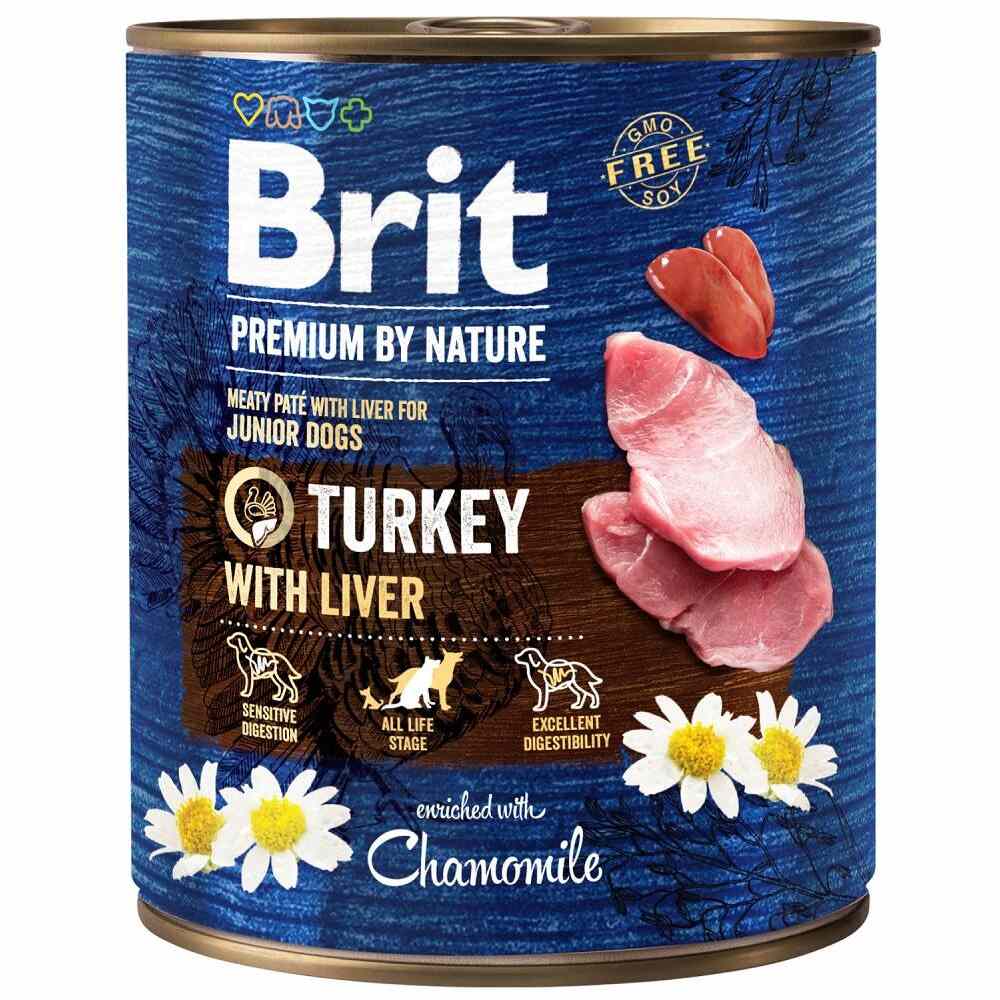 BRIT PREMIUM BY NATURE Karma mokra dla szczeniąt z indykiem i wątróbką 800 g