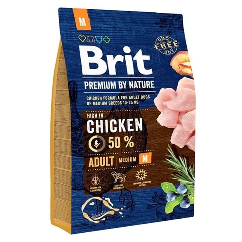 BRIT PREMIUM BY NATURE Karma sucha dla psów z kurczakiem M 3000 g