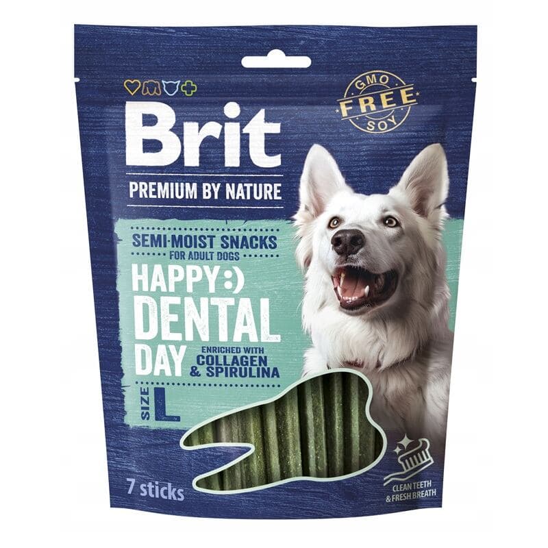 BRIT PREMIUM Przysmak dla psów dentystyczny z kolagenem i spiruliną L 180 g