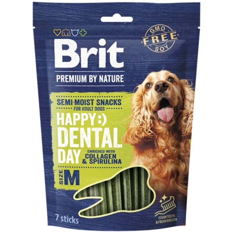BRIT PREMIUM Przysmak dla psów dentystyczny z kolagenem i spiruliną M 180 g