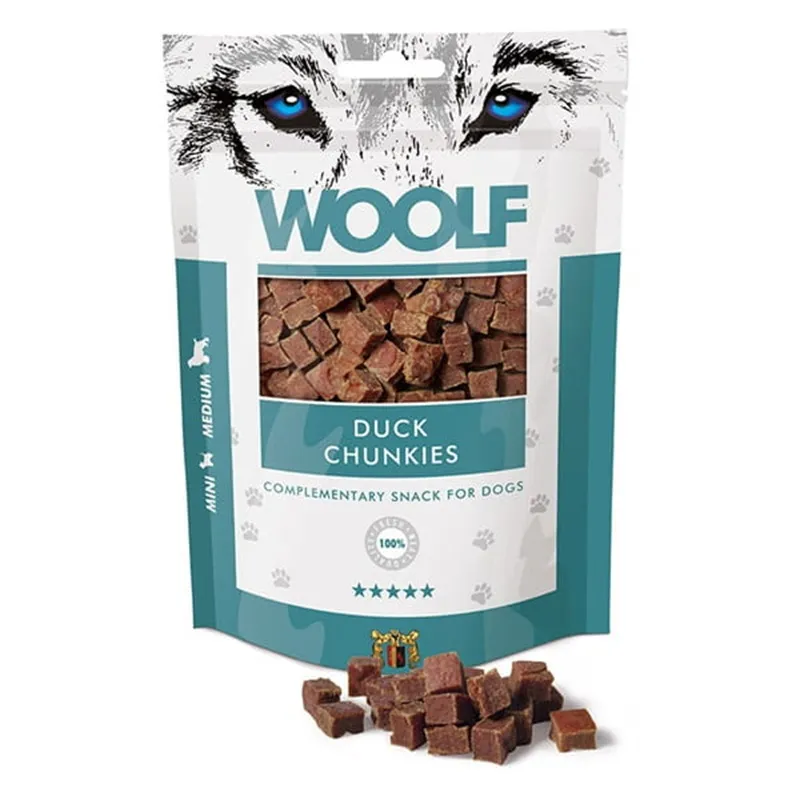 WOOLF CHUNKIES Przysmak dla psów z kaczki 100 g