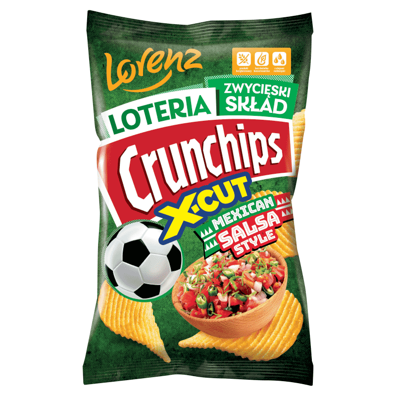 CRUNCHIPS X-CUT Chipsy ziemniaczane Mexican Salsa 130 g