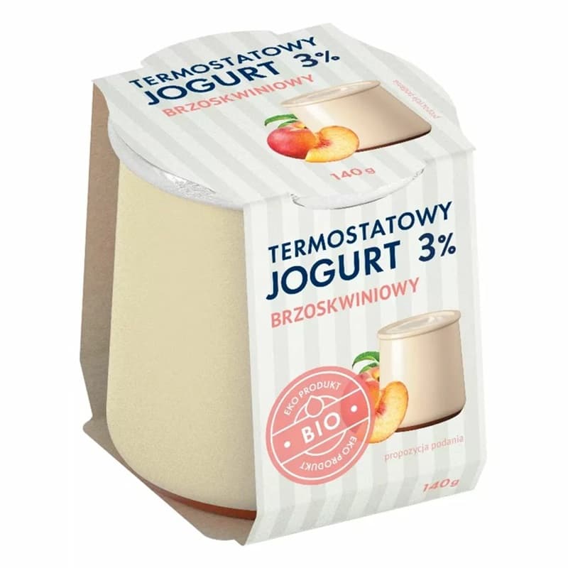 YOMLEKO Jogurt termostatowy brzoskwiniowy 3% BIO 140 g